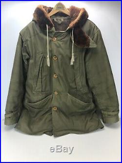 Vintage US Army Air Forces Jacket Winter Flying Type B-11 Size 36 Hood Fur-Lined