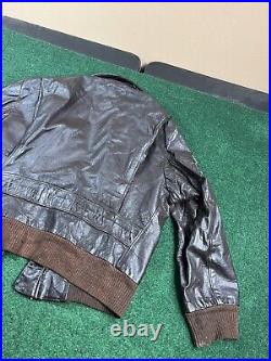 Vintage US Army Air Forces USAF Leather Flight Bomber Jacket no tag brown Rare