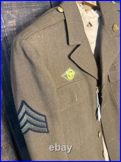 Vintage US Army Air Forces WWII Service Coat with Khaki Shirt