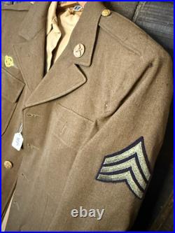 Vintage US Army Air Forces WWII Service Coat with Khaki Shirt