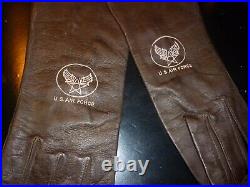 Vintage US WWII type ARMY AIR FORCE B3A LEATHER FLYING GLOVES ORIGINAL SIZE 10