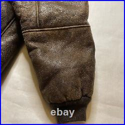 Vintage Us Air Force Army Leather Type B-6 Jacket 42 Blue Duck Shearling