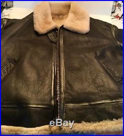 Vintage Us Army Air Force B-3 Bombers Jacket Ac-18604 Leather Sheepskin 5x Rare