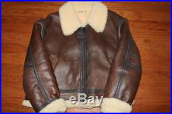 Vintage Us Army Air Force B-3 Bombers Jacket Ac-18604 Leather Sheepskin XXL Rare