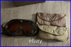 Vintage Us Army Air Forces Type B-8 Flying Goggles 2 Pouch Of Lenses Boxed