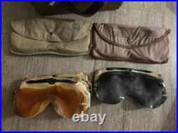 Vintage Us Army Air Forces Type B-8 Flying Goggles 2 Pouch Of Lenses Boxed