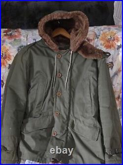 Vintage WW 2 U. S. Army Air Force B-11 Parka Faded Stenciling Size 40 Fully Lined