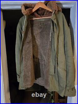 Vintage WW 2 U. S. Army Air Force B-11 Parka Faded Stenciling Size 40 Fully Lined