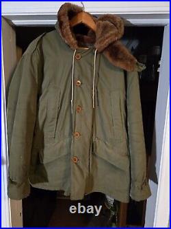 Vintage WW 2 U. S. Army Air Force B-11 Parka Faded Stenciling Size 40 Fully Lined