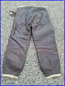 Vintage WW2 1940s US Army Air Forces B1 Shearling Flight Pants Trousers Mens L