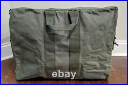 Vintage WW2 Era US Army Air Force Pilot Bag Parachute Military Green Canvas