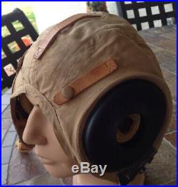 Vintage WW2 Era US Army Air Force Pilot Cap Flight Helmet Bates Shoe Co AN H-15