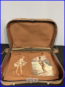 Vintage WW2 Era US Army Air Force Pilot's Travel Case WithPinup Girl Paintings