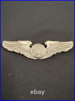 Vintage WW2 US Army Air Corps Air Crew Wings 3 Air Force Badge Sterling Silver