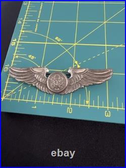 Vintage WW2 US Army Air Corps Air Crew Wings 3 Air Force Badge Sterling Silver