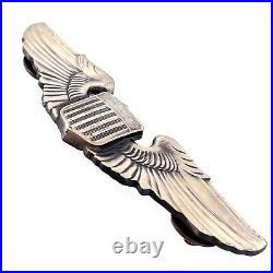 Vintage WW2 US Army Air Corps/Air Force Sterling Silver Pilot Wings Pin Badge 3