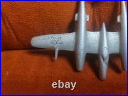 Vintage WWII U. S. Army Air Force P-38 Airplane Aluminum Trench Art! USAAF