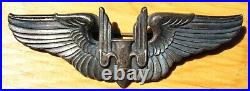 Vintage WWII US Army Air Force Aerial Gunner Wings Badge & Trench Art Bracelet