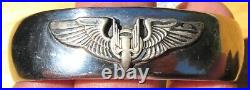 Vintage WWII US Army Air Force Aerial Gunner Wings Badge & Trench Art Bracelet