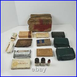 Vintage WWII US Army Air Force Aeronautic First Aid Kit Canvas with Contents WW2