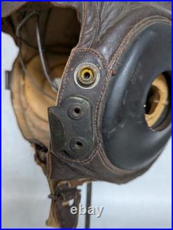 Vintage WWII US Army Air Force Type A-11 Leather Flight Helmet Cap Large 1940's