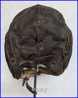 Vintage WWII US Army Air Force Type A-11 Leather Flight Helmet Cap Large 1940's