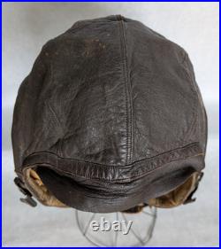 Vintage WWII US Army Air Force Type A-11 Leather Flight Helmet Cap Large 1940's