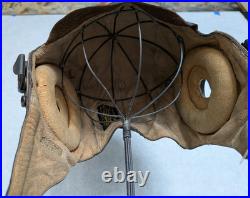 Vintage WWII US Army Air Force Type A-11 Leather Flight Helmet Cap Large 1940's