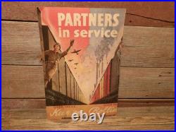 Vintage WWII US Army Air Force War Poster PARTNERS IN SERVICE American Railroads