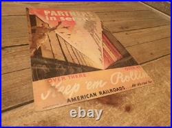 Vintage WWII US Army Air Force War Poster PARTNERS IN SERVICE American Railroads