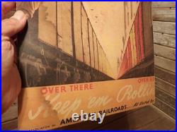 Vintage WWII US Army Air Force War Poster PARTNERS IN SERVICE American Railroads