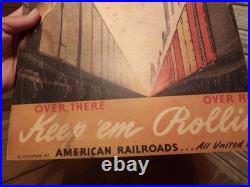Vintage WWII US Army Air Force War Poster PARTNERS IN SERVICE American Railroads