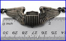 Vintage WWII US Army Air Forces Pilot Wing Badge 925 Sterling Silver Bracelet