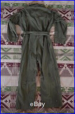 Vintage WWII US Army Airforce Summer flight suit, Ans -31, Talon zip, coveralls