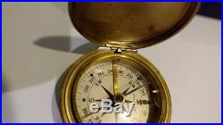 Vintage Waltham Ww II Us Army Air Force Brass Pocket Compass With Box 9117