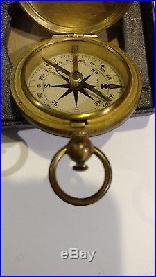 Vintage Waltham Ww II Us Army Air Force Brass Pocket Compass With Box 9117