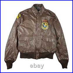 Vintage Willis & Geiger Leather Jacket Type A-2 US Army Air Force Size 40 Brown