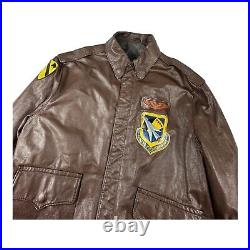 Vintage Willis & Geiger Leather Jacket Type A-2 US Army Air Force Size 40 Brown