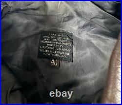 Vintage Willis & Geiger Leather Jacket Type A-2 US Army Air Force Size 40 Brown