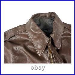 Vintage Willis & Geiger Leather Jacket Type A-2 US Army Air Force Size 40 Brown