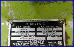 Vintage Wwii Menasco Mfg. Us Army Air Force Drone Engine Rare
