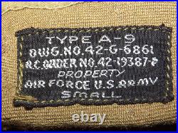 Vintage Wwii Type A-9 Air Force Us Army Size Small Flying Helmet Cap Hat