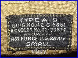 Vintage Wwii Type A-9 Air Force Us Army Size Small Flying Helmet Cap Hat