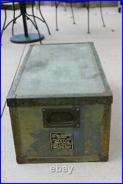 Vntg Military Wooden Trunk Case US Army/Air Forces Herkert & Meisel St. Louis MO