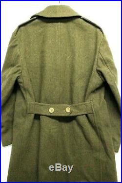 Vtg 1943 WWII US Army Airforce Overcoat M/L Communication Specialist Trenchcoat