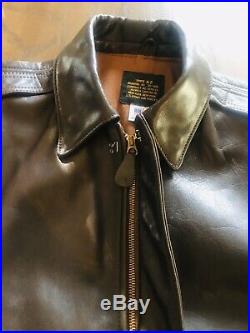 Vtg Avirex Ltd Leather Bomber Jacket Type A2 US Army Air Force Brown Size 40