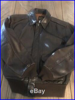 Vtg Avirex Ltd Leather Bomber Jacket Type A2 US Army Air Force Brown Size 40