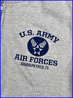 Vtg Buzz Rickson Full-Zip Sweatshirt U. S. Army Air Forces Mens Size Large