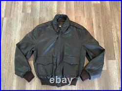 Vtg Military U. S. Army Air Force Leather Bomber Jacket Flyer's Leather A-2 42