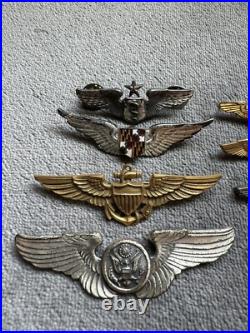 Vtg Original US Army Air Force AAF Wings Lot Of 11